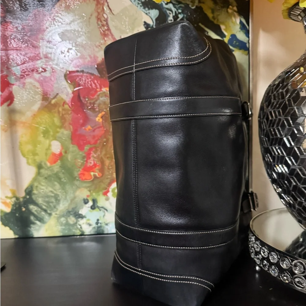 Coach Black Leather Tote Bag
